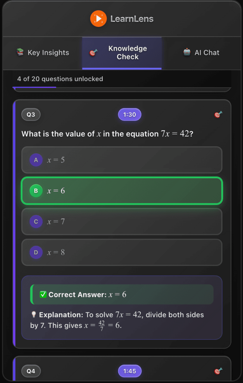 Smart Knowledge Checks