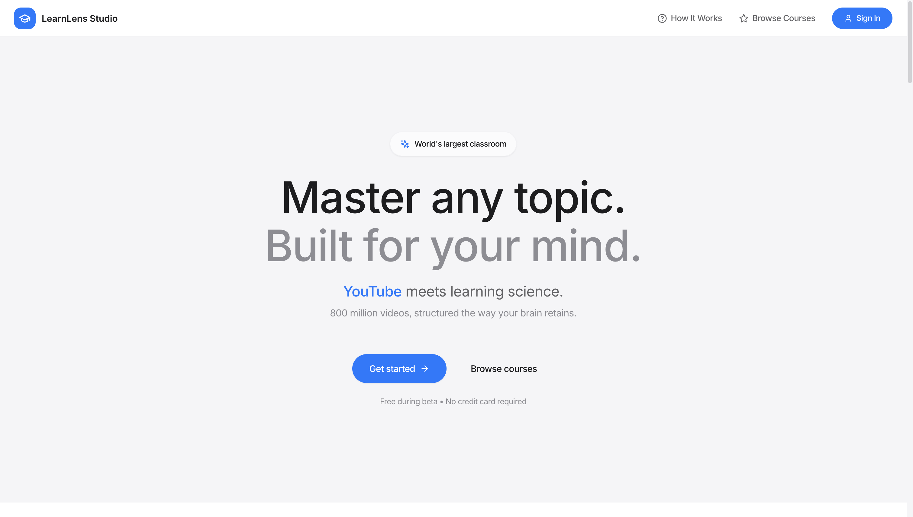 LearnLens Studio Interface